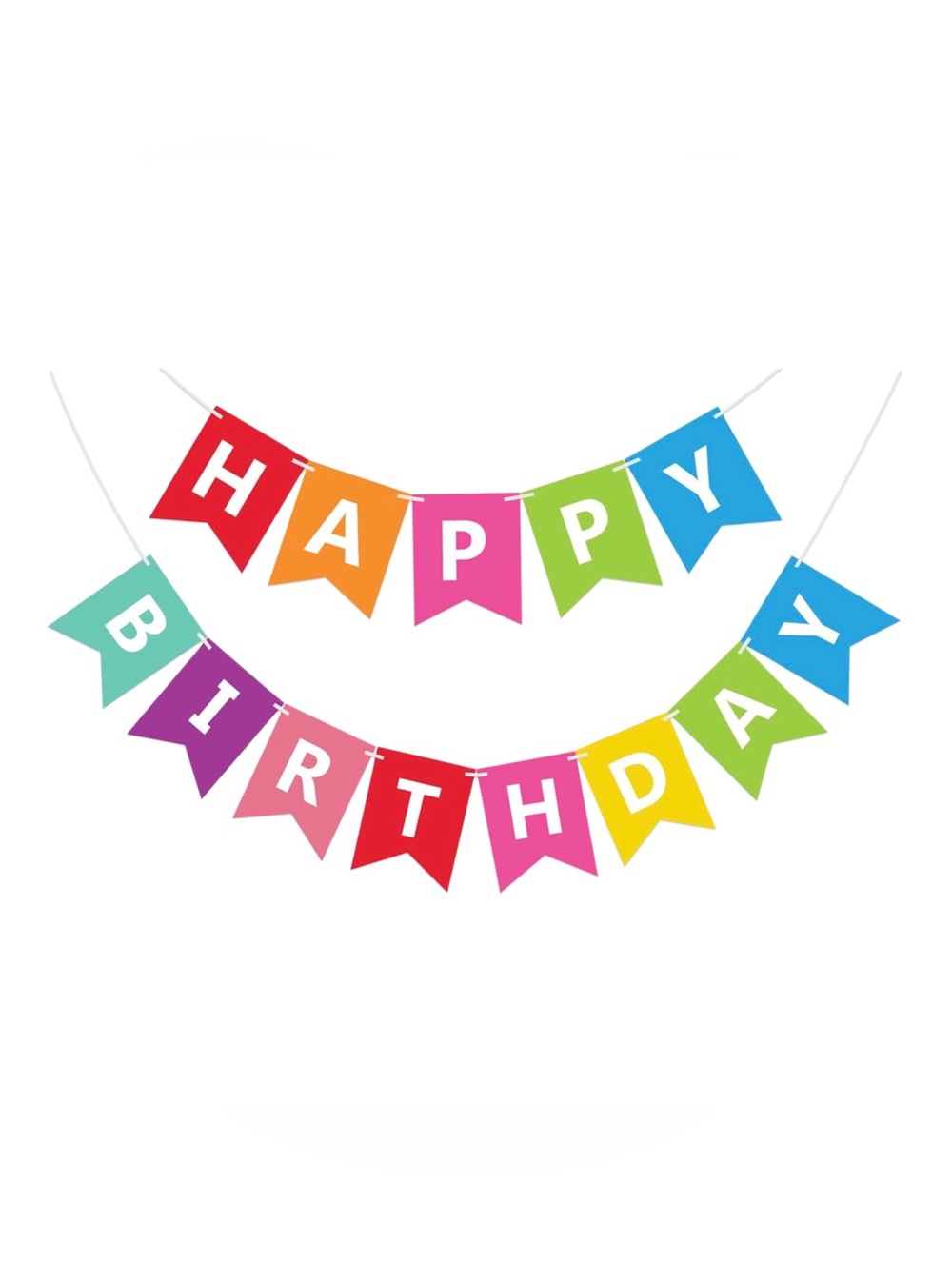 Happy Birthday Rainbow Pennant Banner